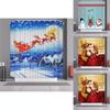 Santa Claus Christmas Shower Curtain With Hooks Waterproof And Durable
