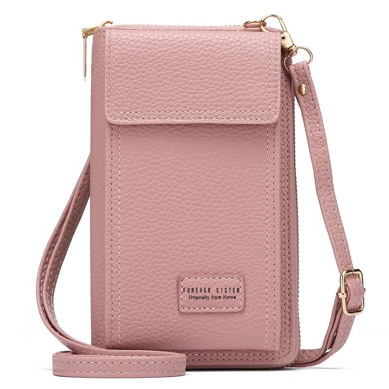 Damen 2022 Lange Clutch-Geldbörse & Umhängetasche mit Reißverschluss und Handyfach.