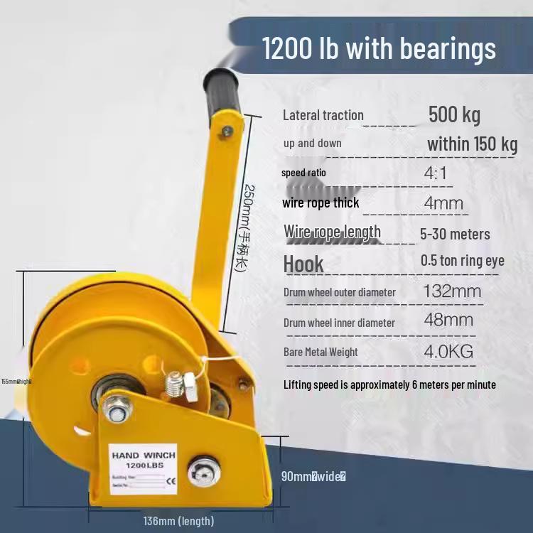 Obousměrný samoblokující ruční naviják: Kompaktní ruční kladkostroj a přenosný jeřáb