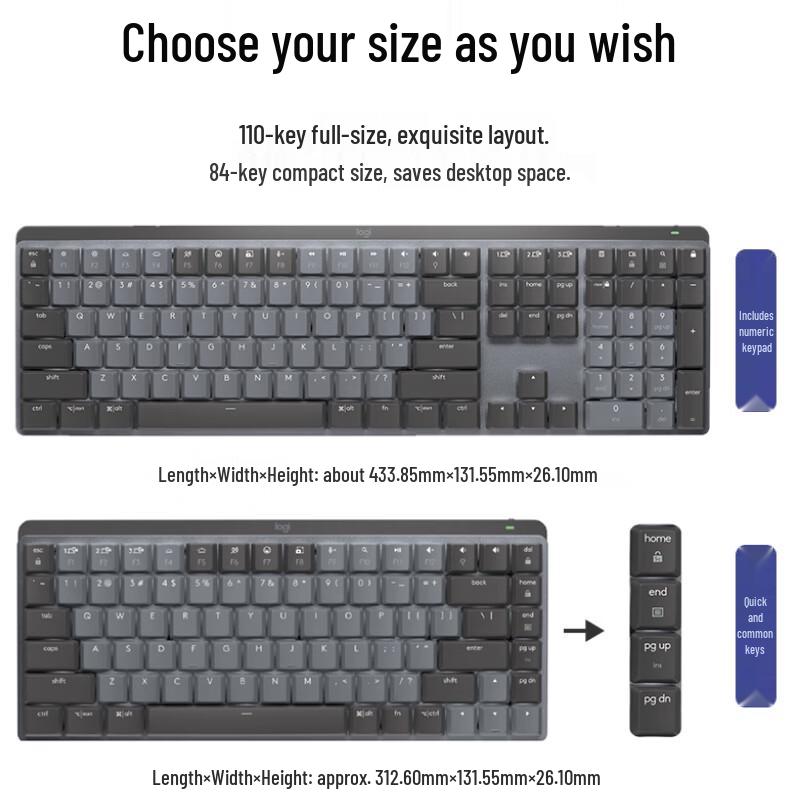 Tastiera Wireless Bluetooth Logitech MX Mechanical Mini