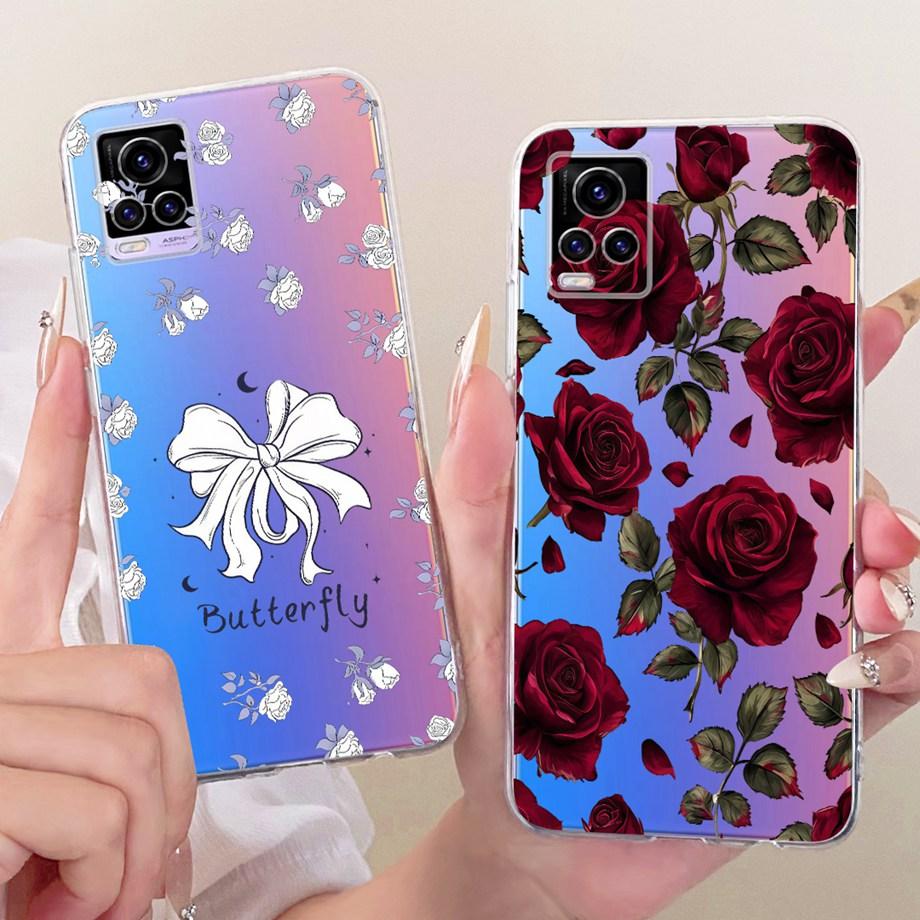 For Vivo V20 SE V2022 Vivo Y70 VivoV20 V2025 Phone Case Luxury Flower Butterfly Cartoon Bow Pattern Back Cover Soft TPU Silicone