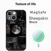 Cool moon fashion poster pattern Phone Case For iPhone 17 16 15 14 13 12 Plus Pro Max  High-end Luxury Magsafe Sheepskin