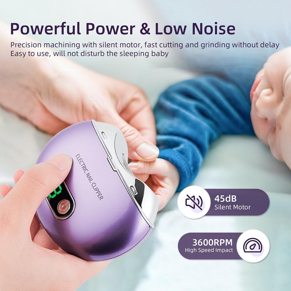 Electric Nail Clipper With UV Light Nail Cutter Low Noise Easy Operation Manicure Nail Grinder AdultS Child Finger Toe Nursing