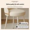 High-End Cream Makeup Stool with Backrest for Girls' Bedroom or Luxury Dressing Table