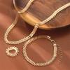 3pcs/Set Trendy Minimalist Gold Color Ears of Wheat Necklace Bracelet Ring Set for Women Personality Jewelry Accessories Gift