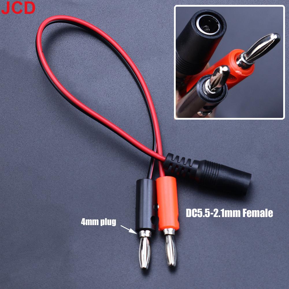 Câble de connexion adaptateur d'alimentation CC JCD prise banane 4 mm vers fiche mâle CC 5,5 x 2,1/2,5 mm Ligne de connexion pour connecteur de tête de lampe de type pistolet CC