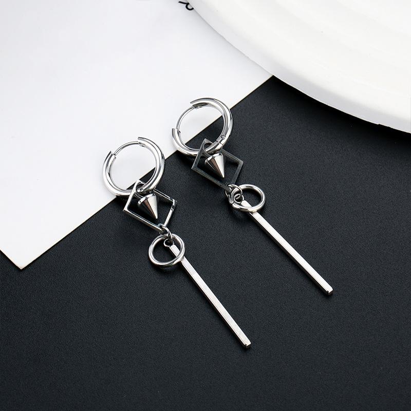 Cercei unisex europeni/americani cu farmece din oțel inoxidabil și pandantiv cerc