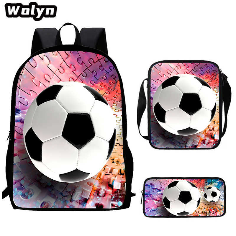 Football School Bag High Definition Waterproof Printing Multi-Functional Load Reduction Ridge Backpack