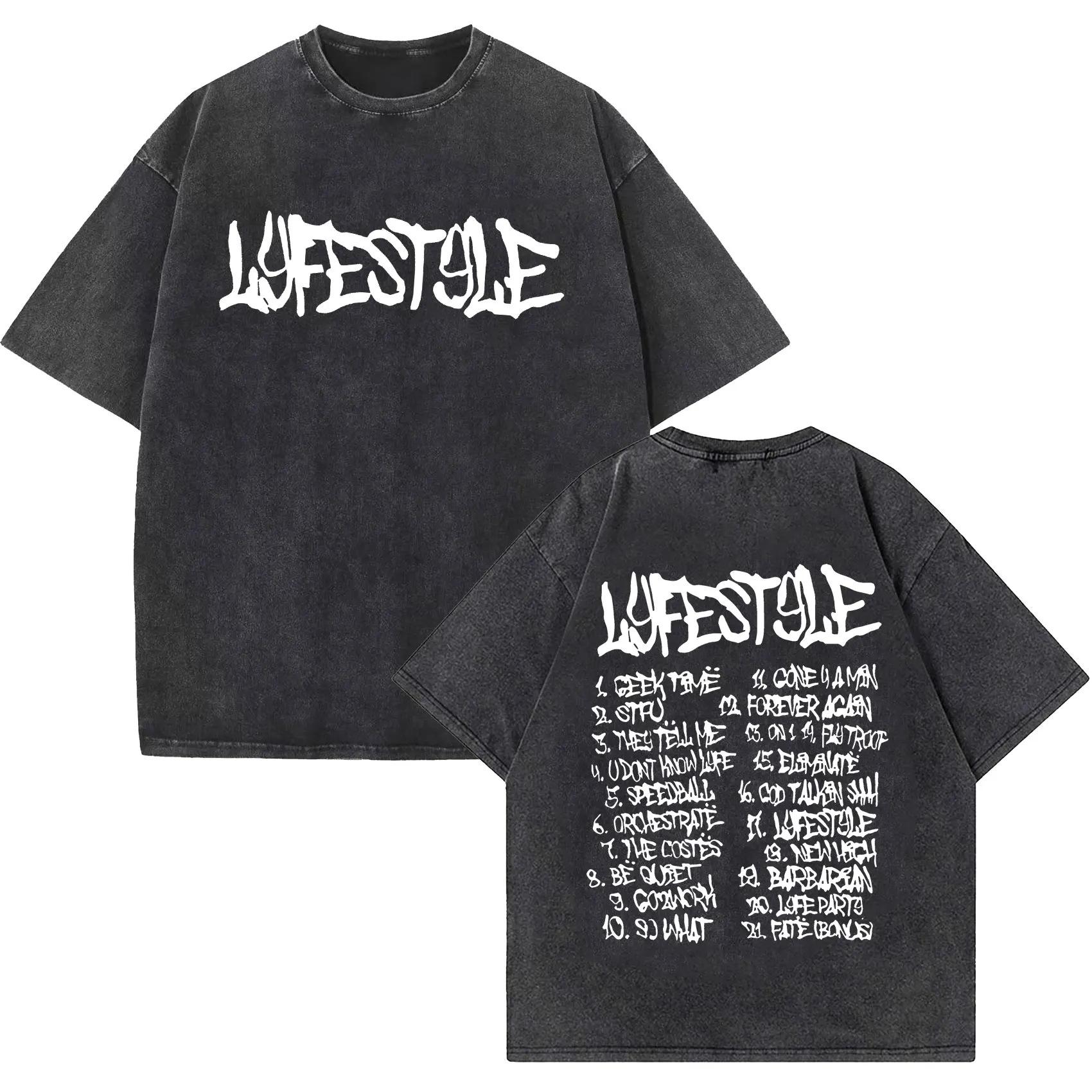 T-Shirt Men S Clothing Rap T-Shirt Casual Life Fashion Washed High Quality Retro Women S Hand T-Shirt Hee S