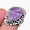 Natural Sage Amethyst Gemstone 925 Sterling Silver Jewelry Ring Size 8 O7v21