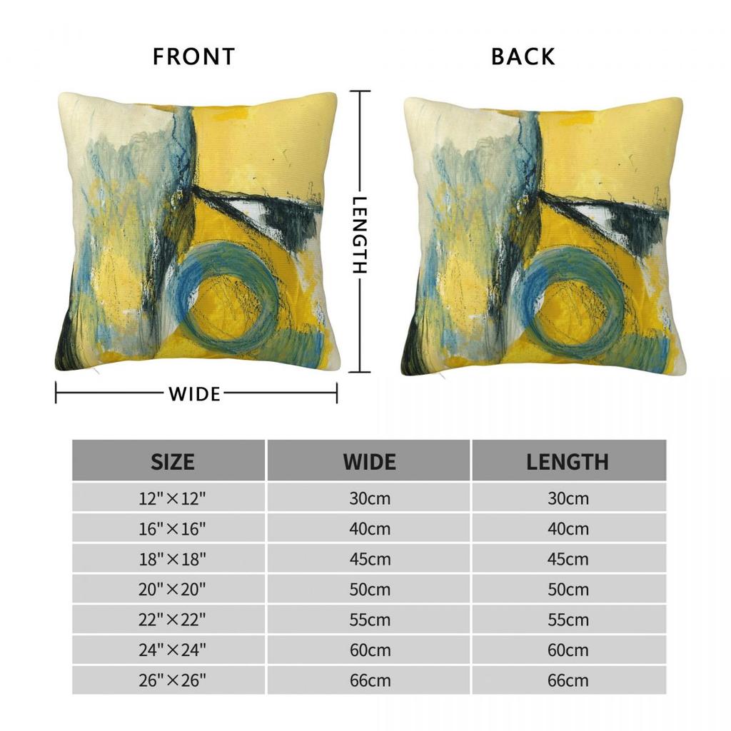 Colorful Abstract Yellow Square Pillowcase Polyester Linen Velvet Pattern Zip Decor Pillow Case Bed Cushion Cover