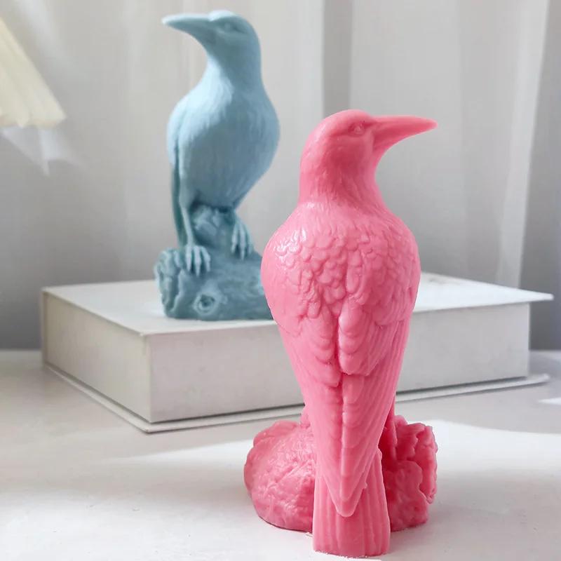 2026New Crow Silicone Mold, Handcrafted Scented Candles, Creative 3D Crows, Desktop Birds, Home Decoration, New Style