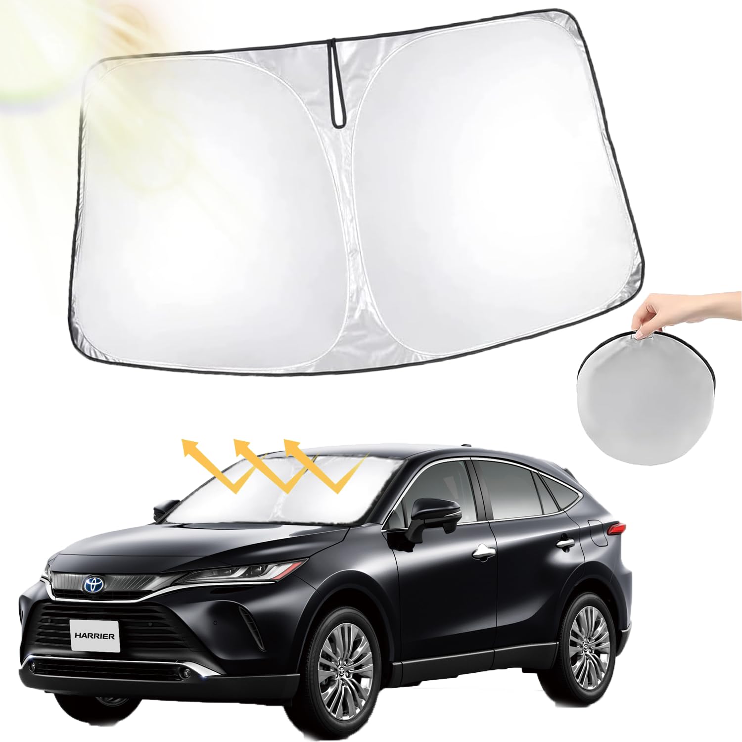 

Последняя и улучшенная модель Oricarmes Toyota Harrier 80 Series Солнцезащитный экран на лобовое стекло 80 Harrier Затемняющий изоляционный солнцезащитный экран Сон в машине Сумка для хранения