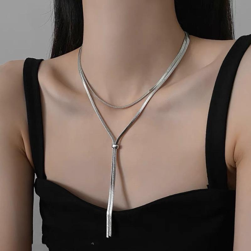Pulling Necklace Women's Luxury High-Class Snake Bone Chain Simple and Versatile Neck Chain Women