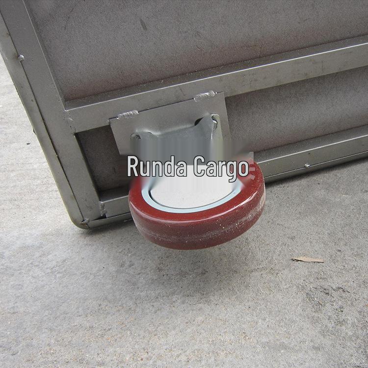 Foldable Stainless Steel Flatbed Trolley - Silent Small Trailer for Construction and Logistics.