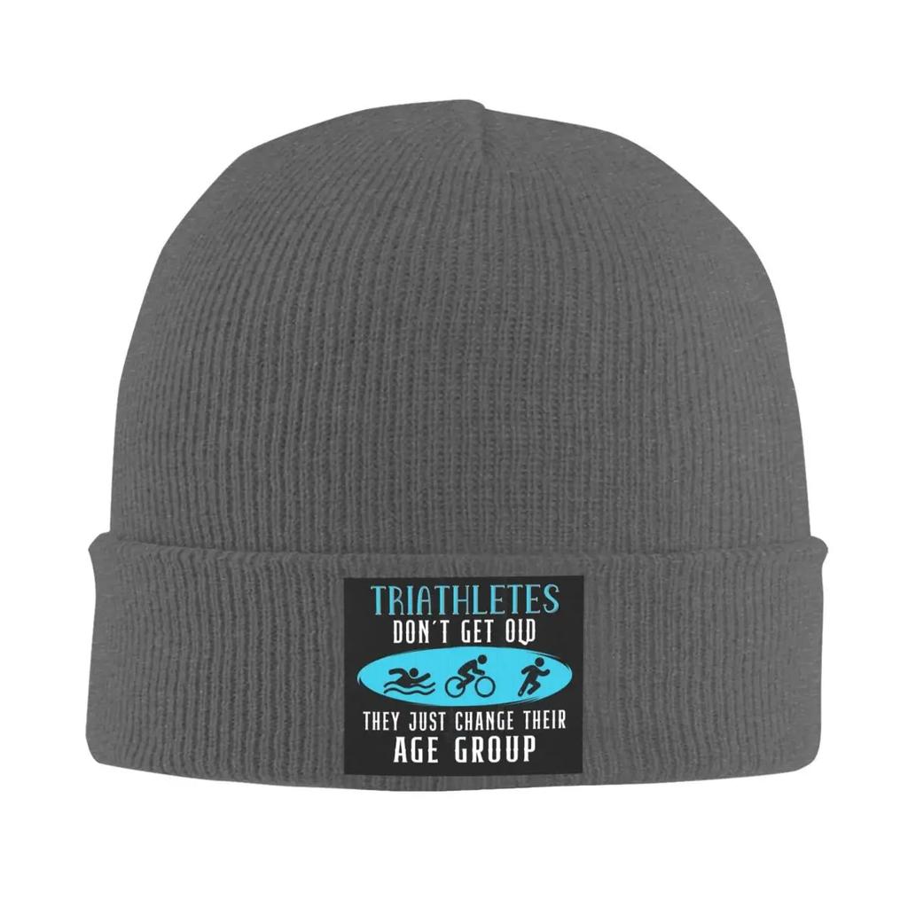 Triathlon Swimming Cycling Running Warm Knitted Cap Fashion Bonnet Hat Autumn Winter Outdoor Beanies Hats for Unisex Womenx Adult