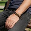 Natural Stone Bracelet, Tiger Eye Black Stone Bead Bracelet, Fashionable Double-layer Woven bracelet,Christmas Gift, Valentine's Day Gift