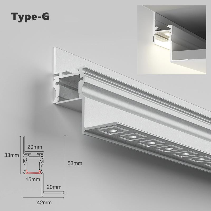 1m Bezrámový Vstavaný Stropný LED Hliníkový Profil Lineárna Tyčová Pásiková Lampa Pre Sadrokartón Skryté Podsvietenie Líniové Rohové Osvetlenie