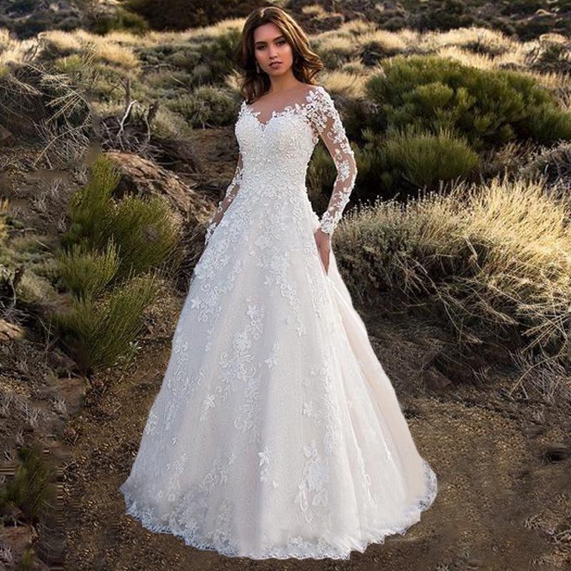 2026 Spring European & American Off-Shoulder Bridal Wedding Evening Gown for Women
