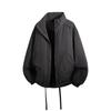 Trendy Stand Collar Men's Loose Plus Size Color Block Jacket - Thickened Cotton Coat for Autumn/Winter