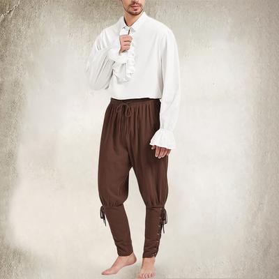 Renaissance Costume Men's Pirate Pants Gothic Classical Medieval Viking Navigator Halloween Cosplay Clothing Banded Trousers