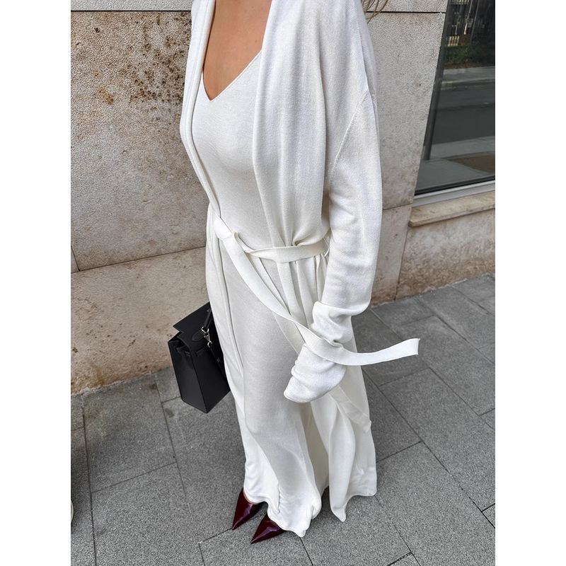 French style Ins Style Fashion Temperament Knit cardigan Sling Dress Cover up Set Knitted Dress Set