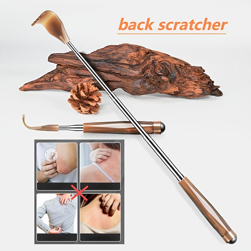 1 Stück Kreativer Multifunktions-Teleskop-Rückenkratzer mit Rollkugel-Massage, Metall Edelstahl, Ideal für Zuhause & Büro