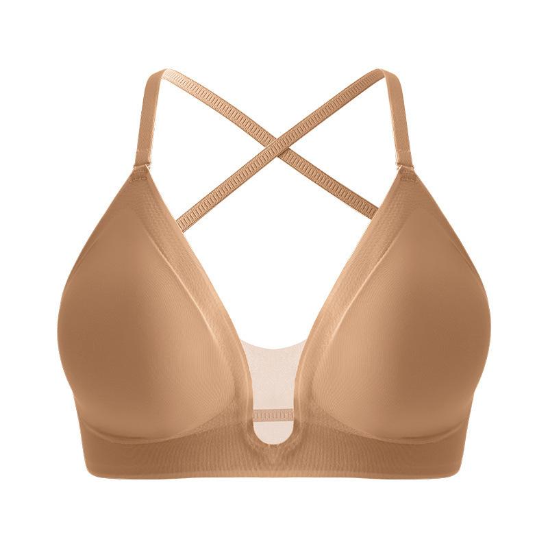 European Size Women's Multifunctional U-Shaped Mesh Underwear Women's Cross-Back Suspender Bra