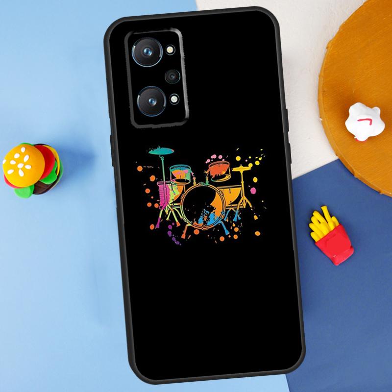 Musical Instrument Drum For Realme GT 6 6T 5 GT7 Pro C61 C75 C55 C51 C21Y C25S C67 C53 13 12 10 11 14 Pro Plus Case