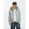 Dream Made American Style Detachable Fur Collar Hooded Cardigan Sweater Jacket Men's Autumn and Winter Couple Knitwear