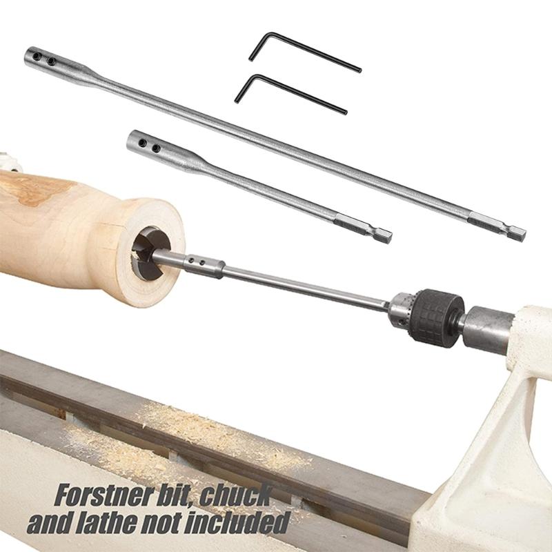 2Pcs Drill Bit Extensions 1/4'' Hexagonal Shank Tool Steel 6Inch and 12Inch for Tight Space Drilling