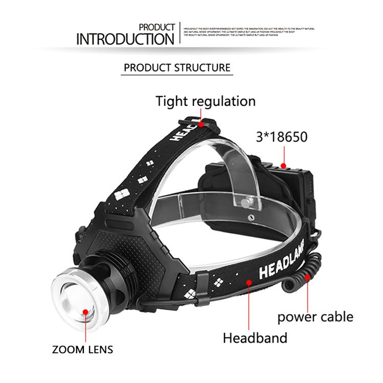 Lampă frontală cu LED reîncărcabilă prin USB XHP90.2 super luminoasă XHP70.2 Cel mai puternic far Pescuit Camping Lanternă ZOOM cu baterie 3*18650