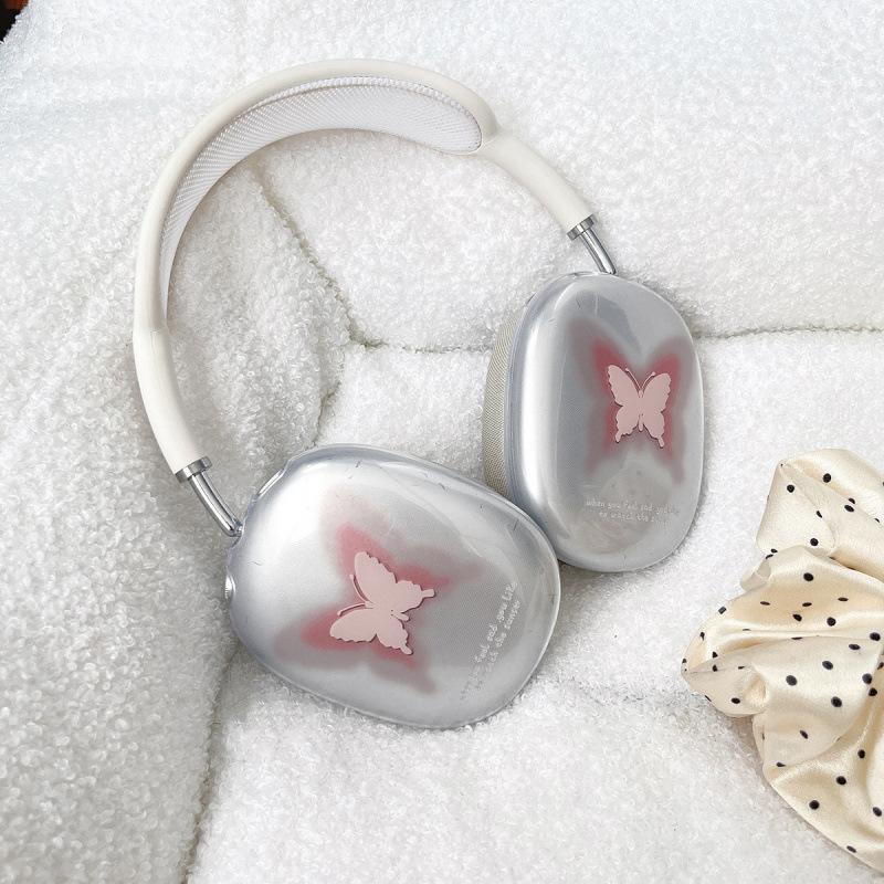 For Apple AirPods Max Case - Gradual Change Pink Butterfly Headphone Case