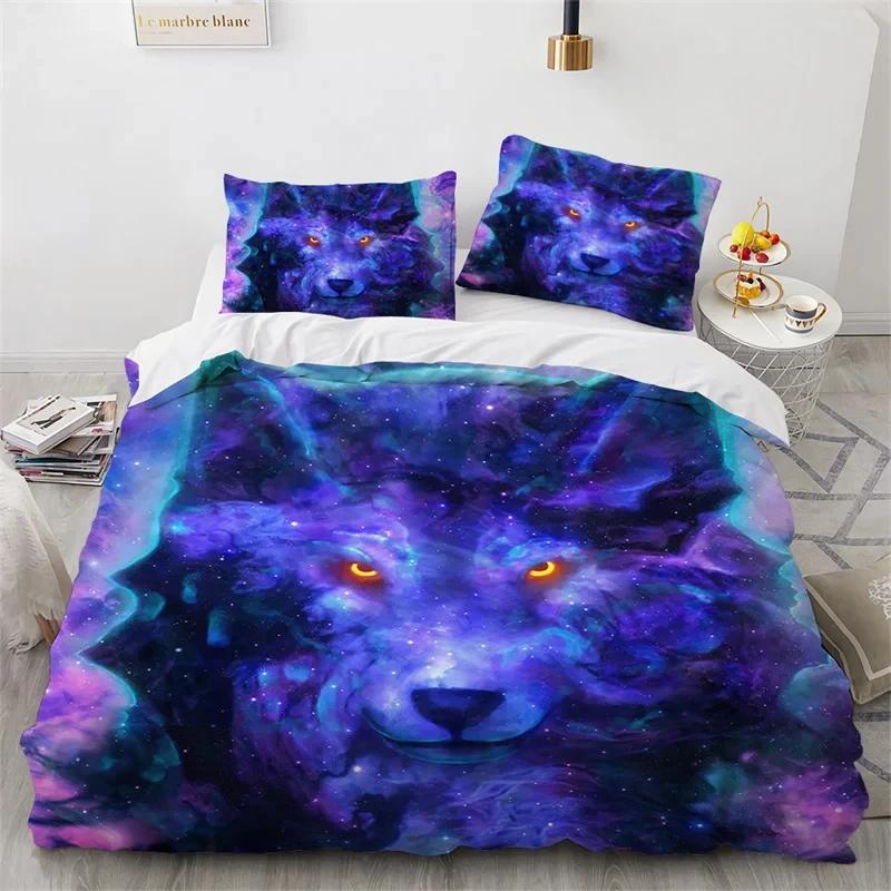 Copripiumino Lupo Microfibra Set Biancheria da Letto Animali Esotici Copripiumino Animali Selvatici Matrimoniale King Queen Per Adolescenti Adulti Decorazione Camera da Letto