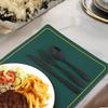 Matte black cutlery set, 20 pieces, spoon and fork, kitchen cutlery set for apartment, stainless steel, dishwasher safe