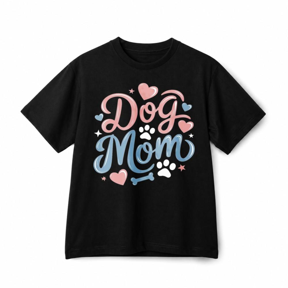 Unisex Dog Mom Cute Paw Print Heart Dog Lover Pet Parent Cotton Casual T-Shirt 2XL