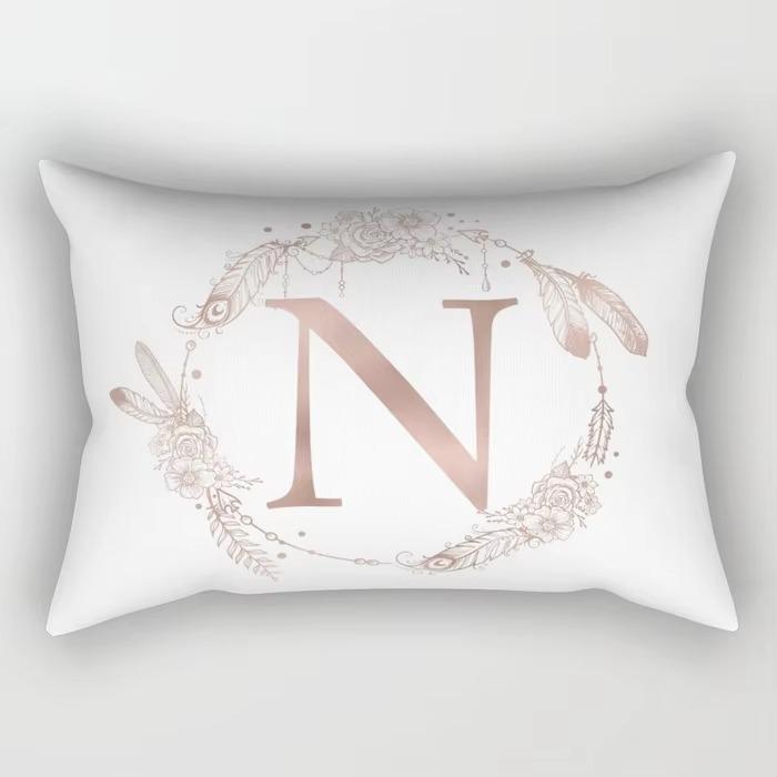 Simple Letter Pattern Printed Decorative Pillowcase Bedroom Living Room Office Cushion Home Decor Rectangular Pillowcase