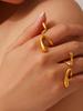 1 Piece 18k Gold Plated Irregular Geometric Lines Ring Women's Minimalist Niche Design Stainless Steel Colour Retention Ring