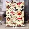 Christmas-themed checkered pattern Printed Blanket for Sofa Bed Travel Camping Living Room Office Conditioning Blanket