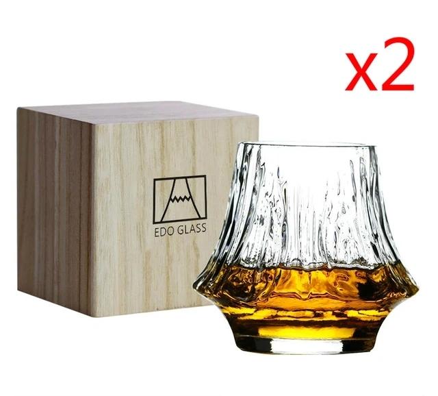 Dropshipping Whiskey Glass With Wooden Box Japanese Gift Wineglass Crystal Wine Glasses Chivas Brandy Snifter Cognac Tasting Cup