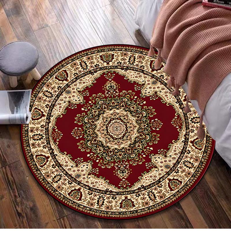 

1Pc Vintage Circular Print Rug - home decoration Carpet For Living Room Bedroom Flooring Computer Chair Area Rug 80x80cm( 31x31in)