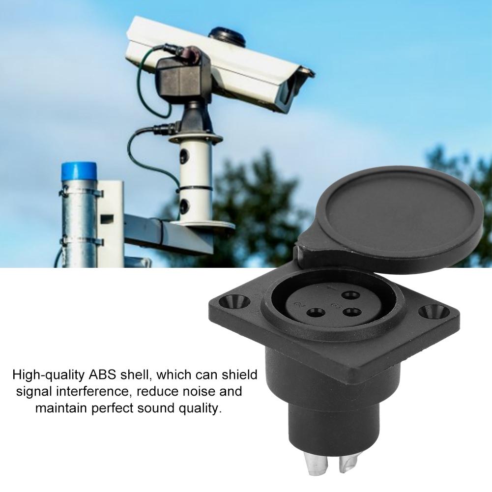 5Pcs 3pin XLR Waterproof Female Chassis Panel Plug Audio Socket for Power Microphone Connector