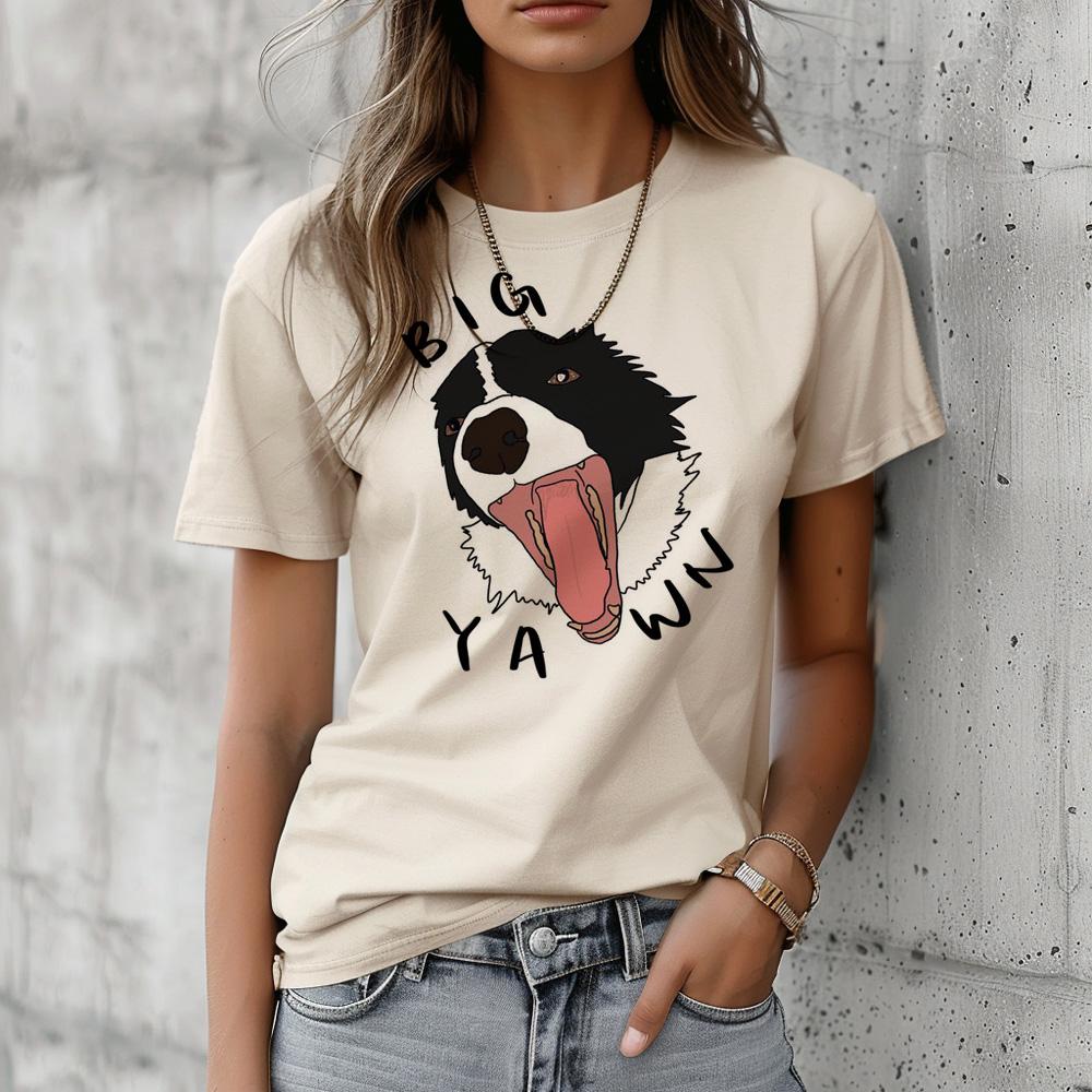 

Женская футболка с бордер-колли, комикс-футболка для девушки, аниме, одежда харадзюку 3XL