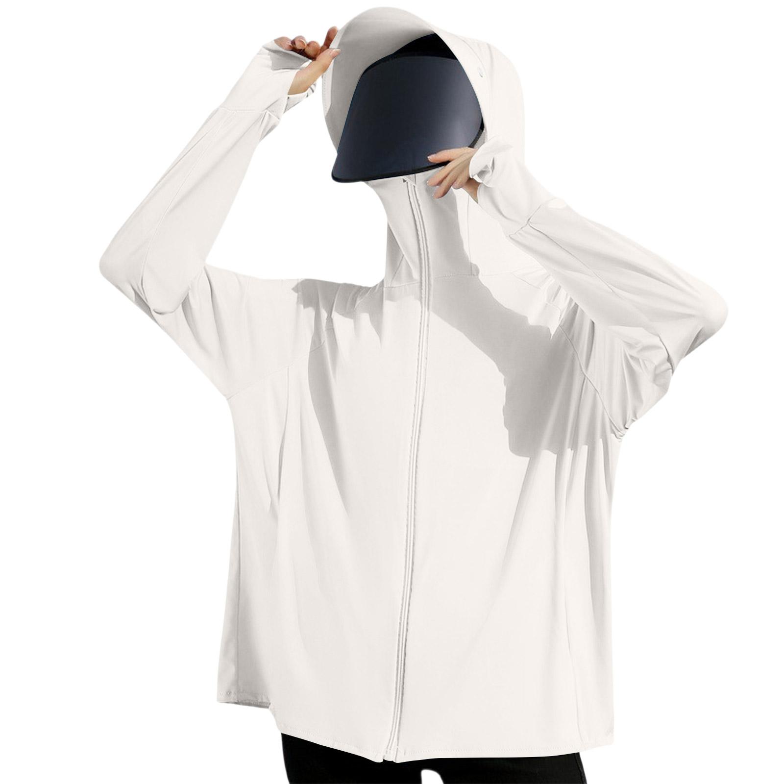 

Women s Ice Silk UV Thin Breathable Loose Fit Sun Clothing With Detachable And Rotatable Lens One Size