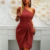 IHUASU Abiti casual senza maniche con stampa tinta unita primavera estate moda donna