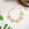SHIXIN Elegant Oil Drip Flower Anklets Chain Women Boho Floral Plant Bracelet On The Leg Foot Chain Jewelry Summer Beach Jewelry