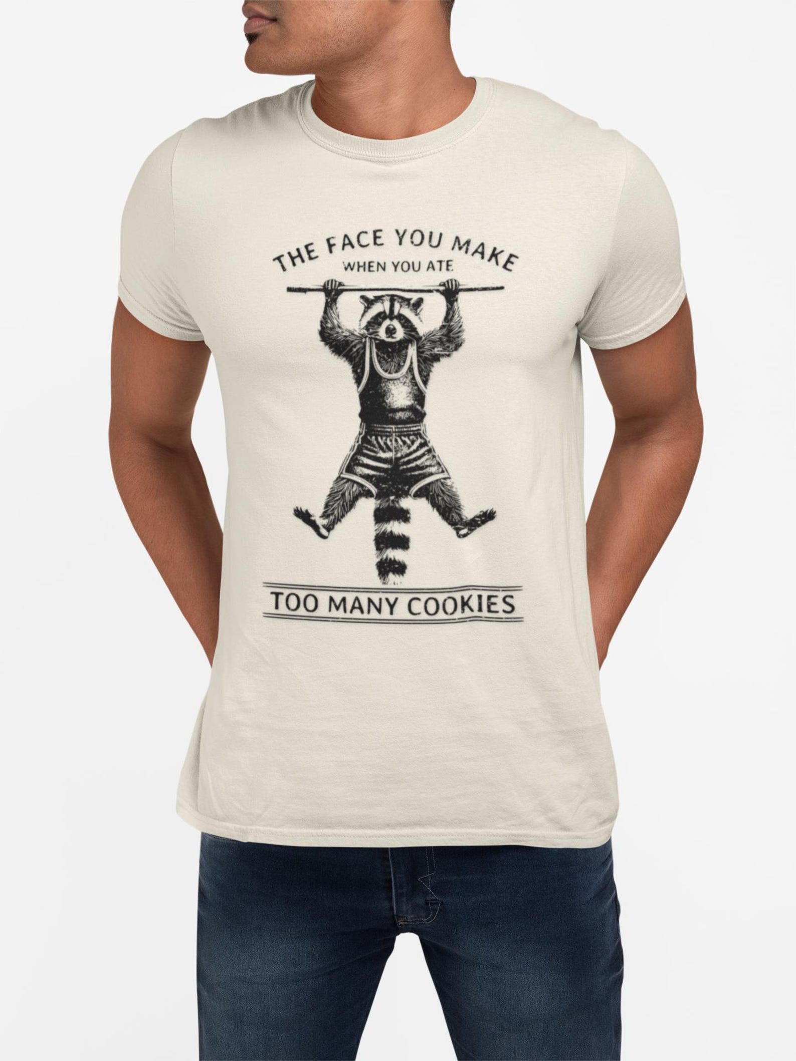Gym Raccoon Pull Up T-Shirt | Funny Workout Humor Tee 4XL