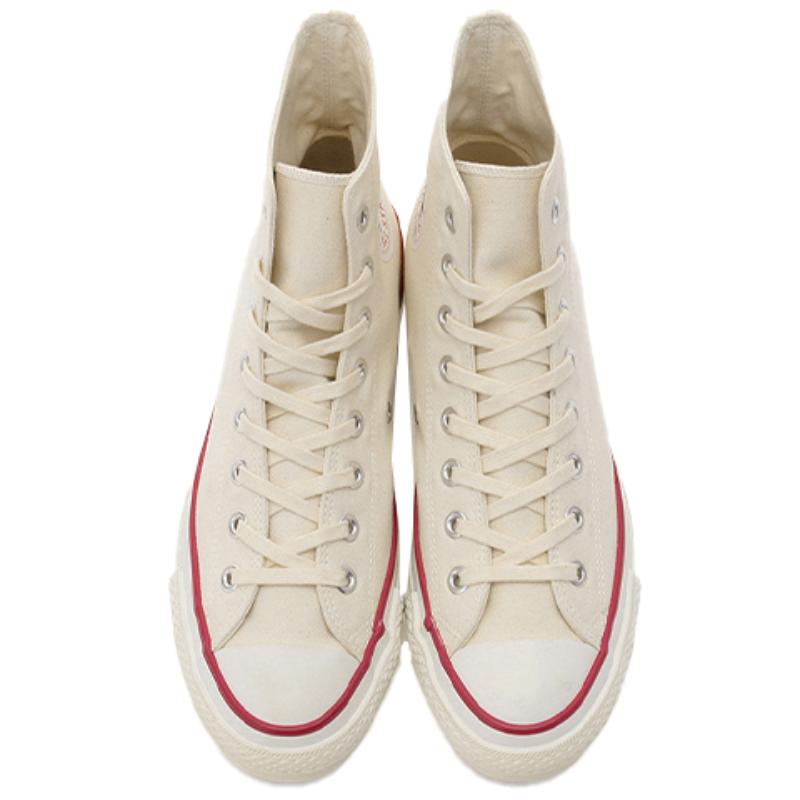 Converse All Star Casual High Top Canvas Shoes Unisex White Red Japanese Edition