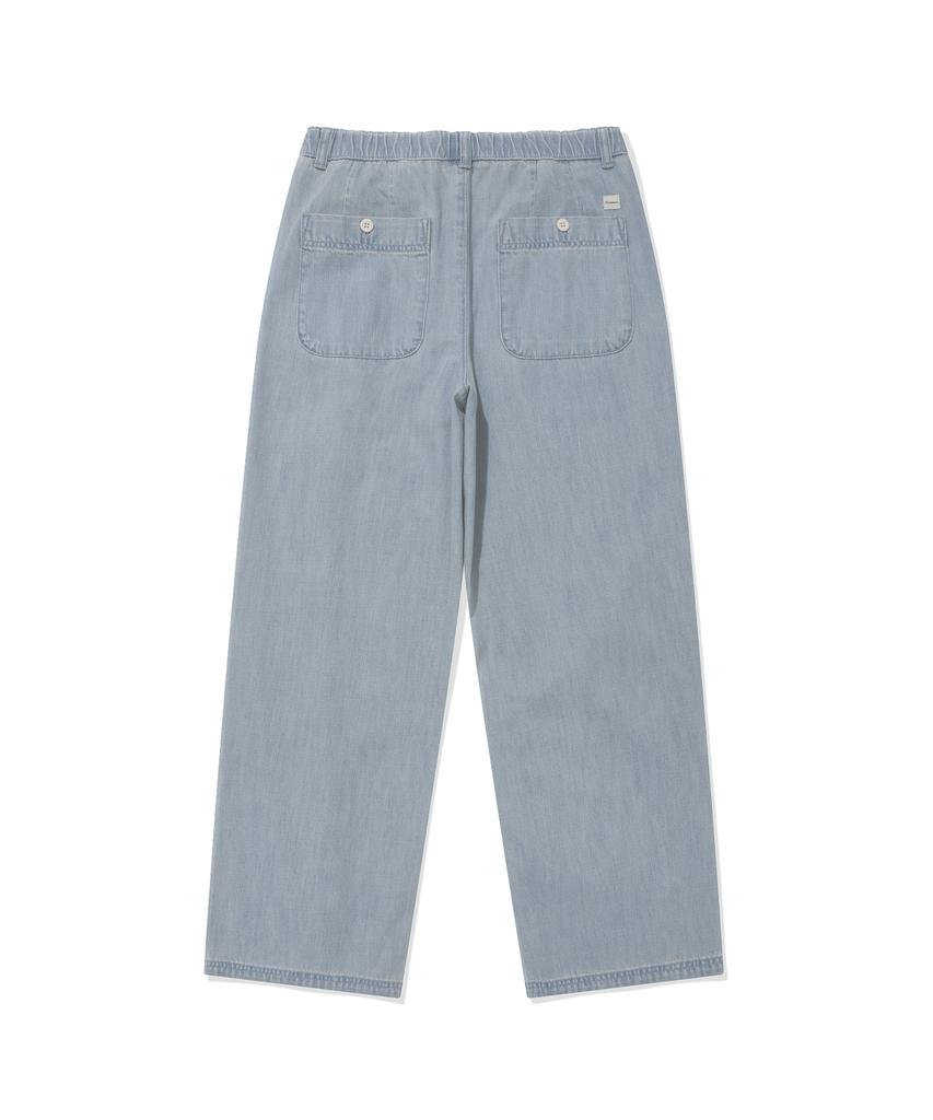 COVERNAT Semi-Wide Lightweight Denim Easy Pants Light Blue