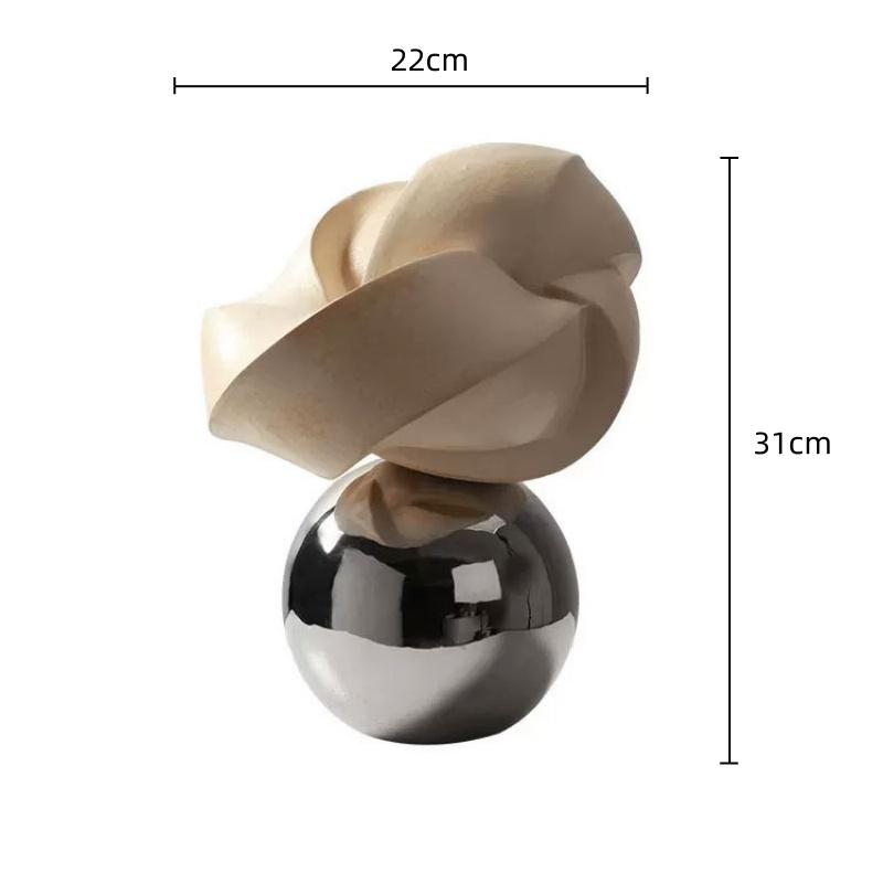 Resin Handicrafts Abstract Geometric Knot Silver Ball Winding Twist Decorative Figurines Home Decoration Accessories